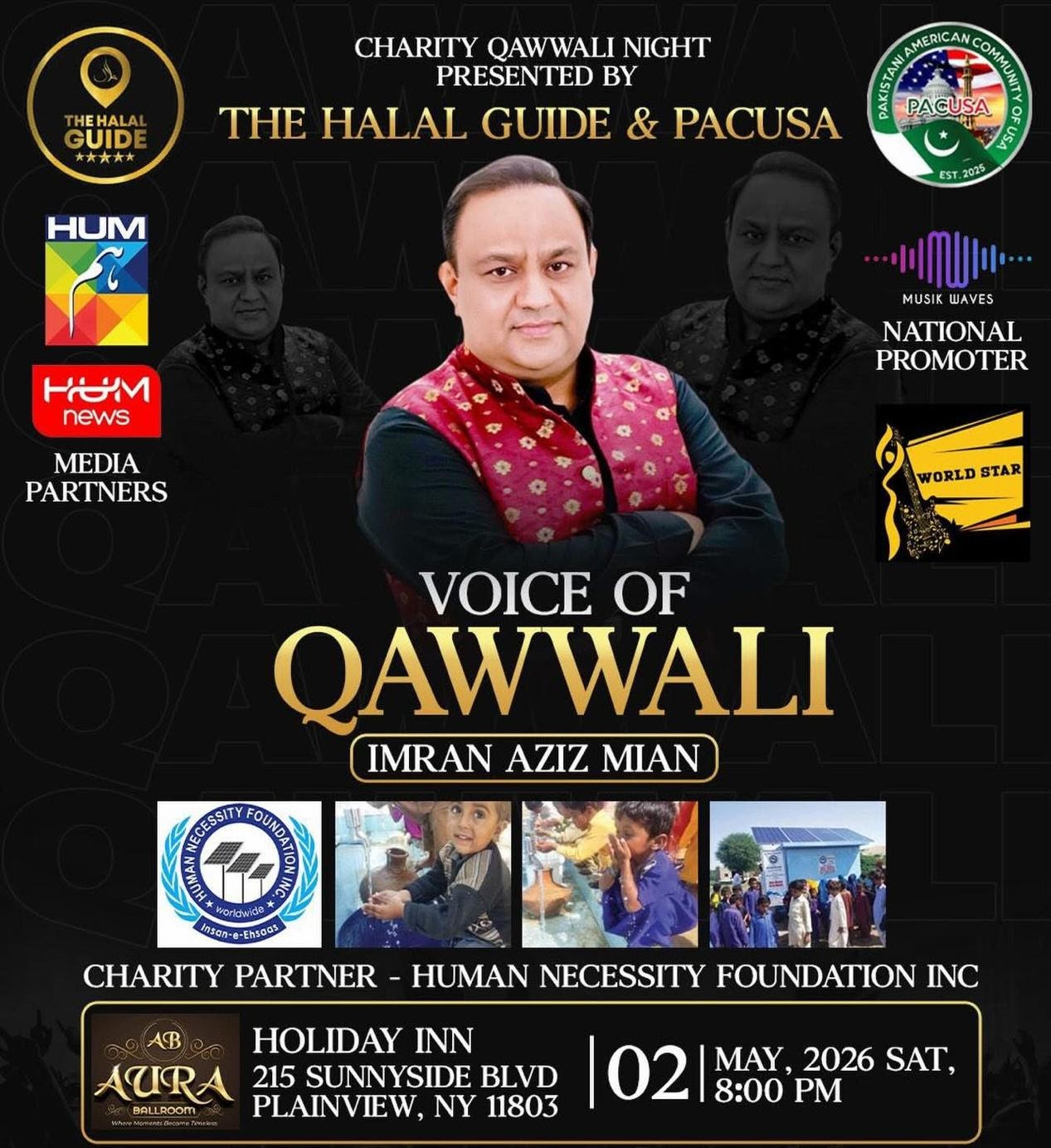 Qawali Night and HNF Charity Event brochure